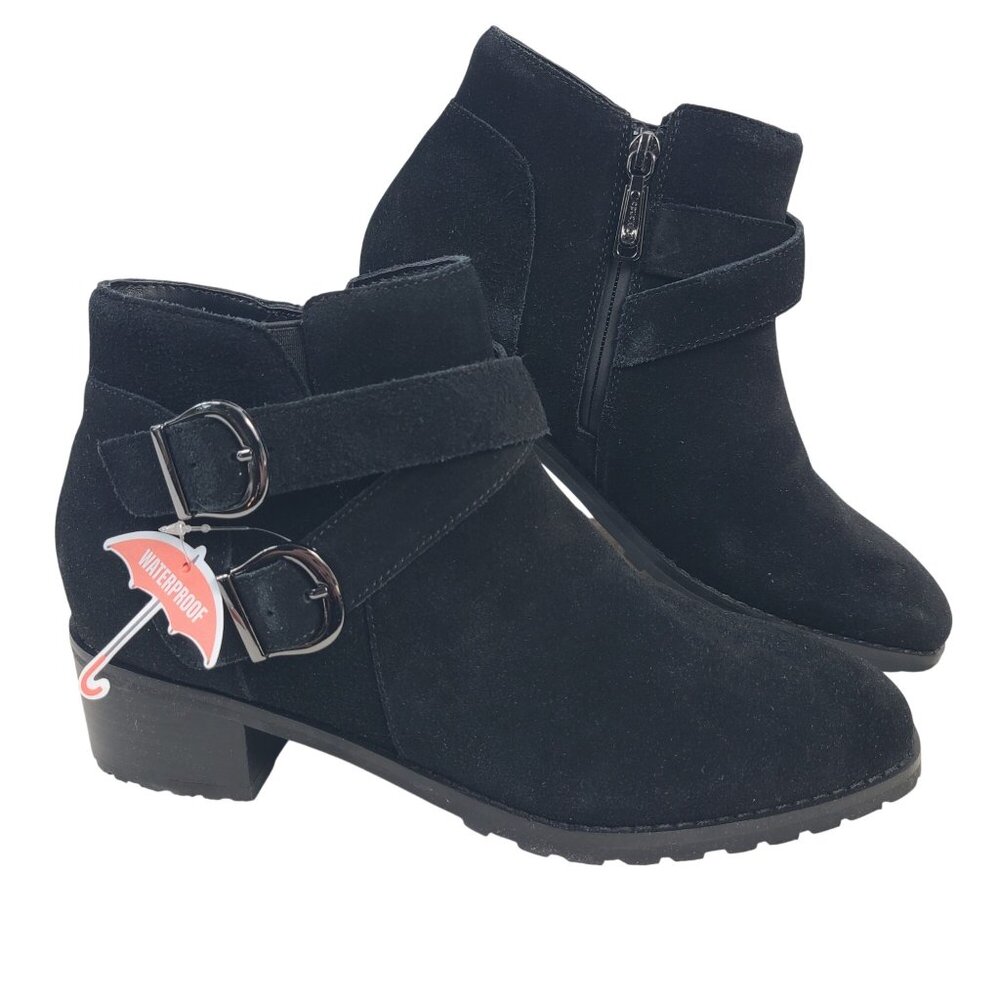 NEW Blondo Women's Sway Black Suede Waterproof Ankle Boots Size 8